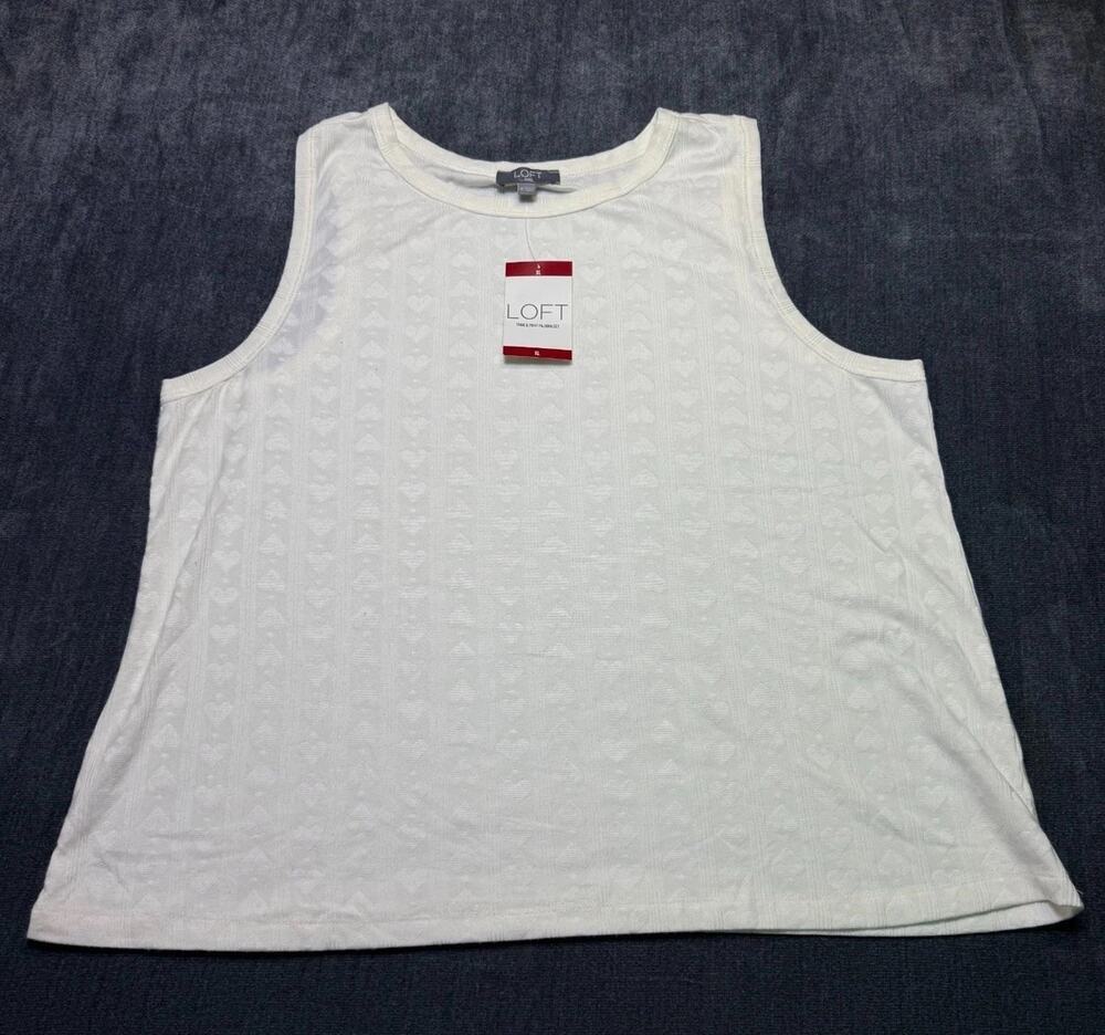 NWT Loft Sleepwear Pajama Top Women's XL Ivory Sleeveless Lightweight Casual